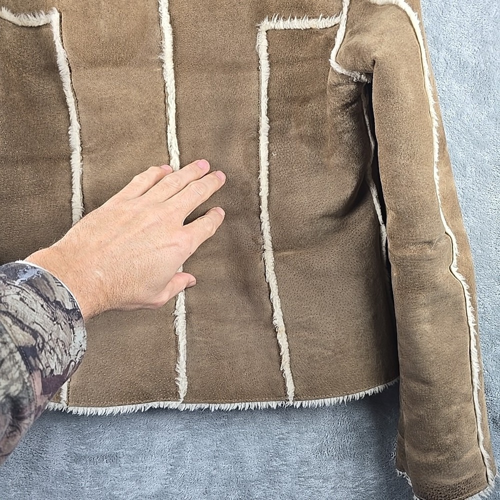 Wilsons Leather Jacket Womens Large Brown Faux Fur Trim Penny Lane Style Y2k - Picture 6 of 12